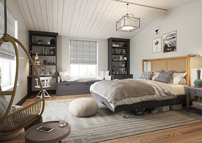 Kiryu, Pearl Grey - Motorised Roman Blind - Image 6